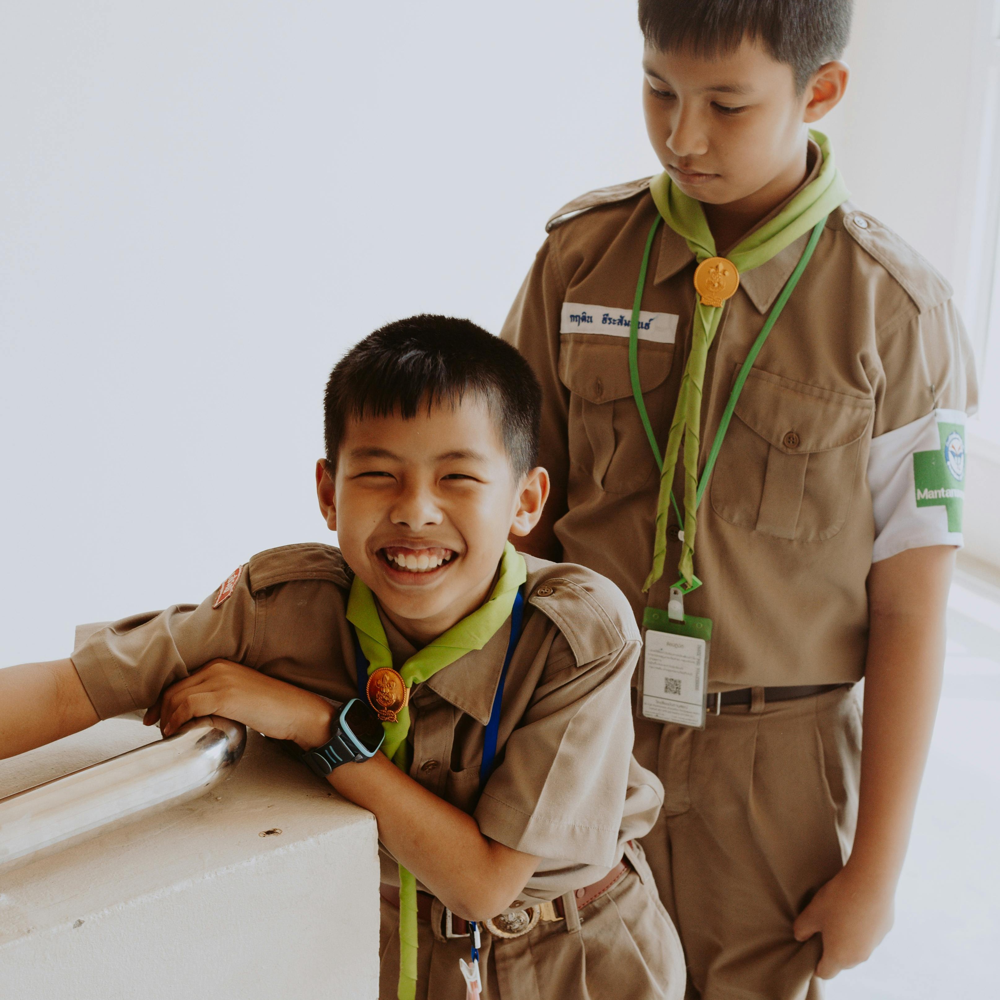 Two young members of the Grace Community youth program after Sunday service