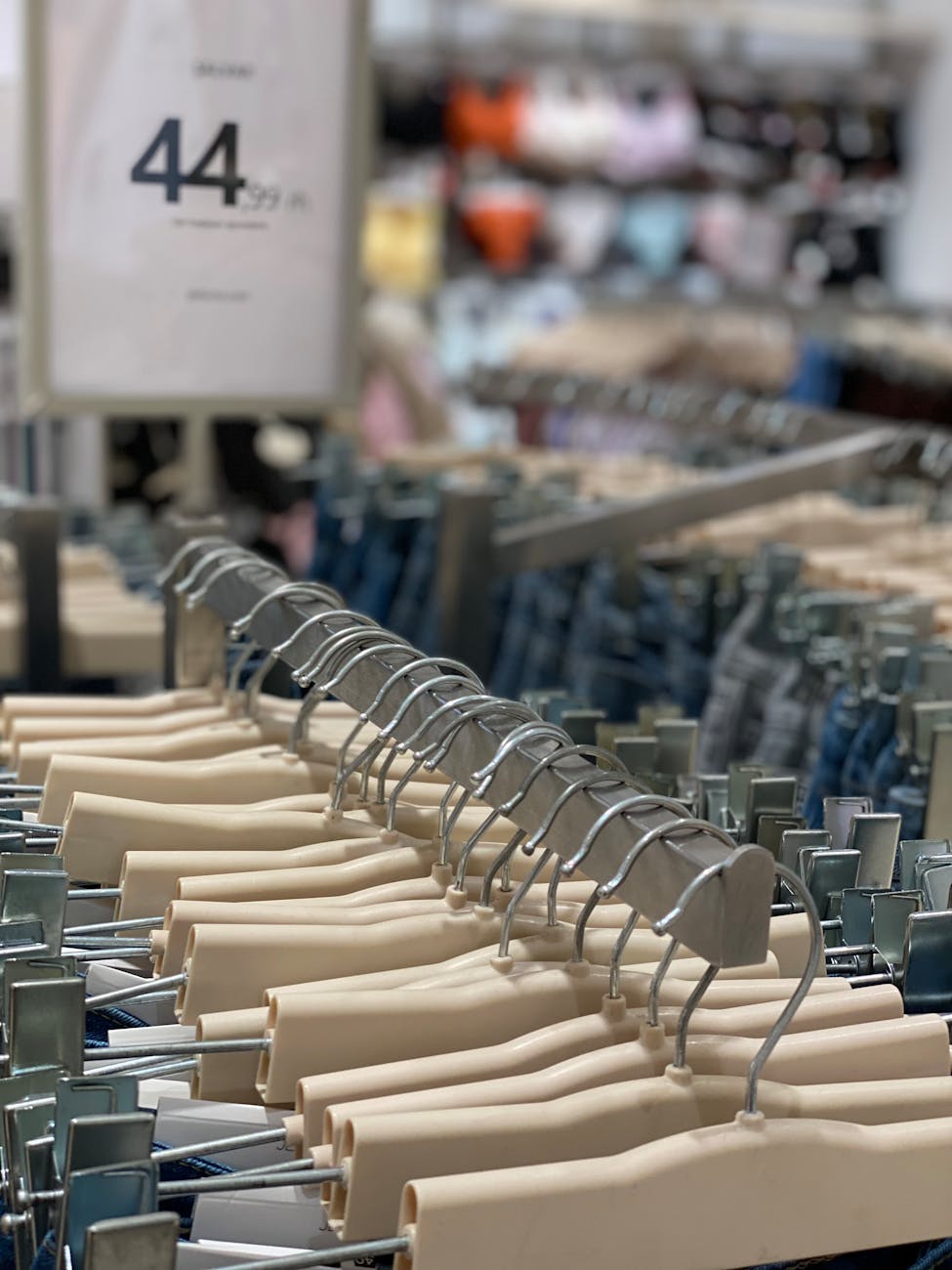 Curated clothing rack with designer pieces