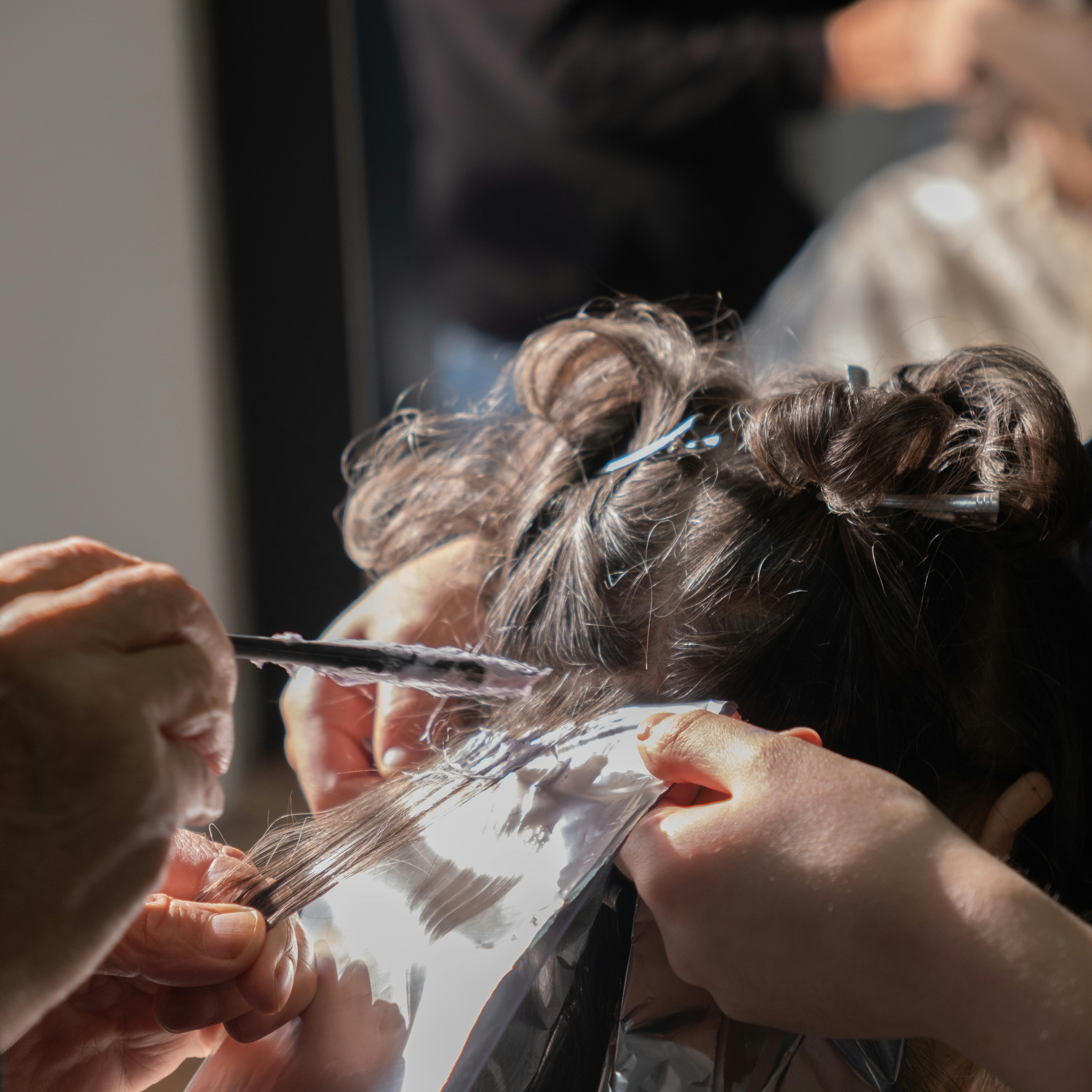 Blonde balayage on long wavy hair