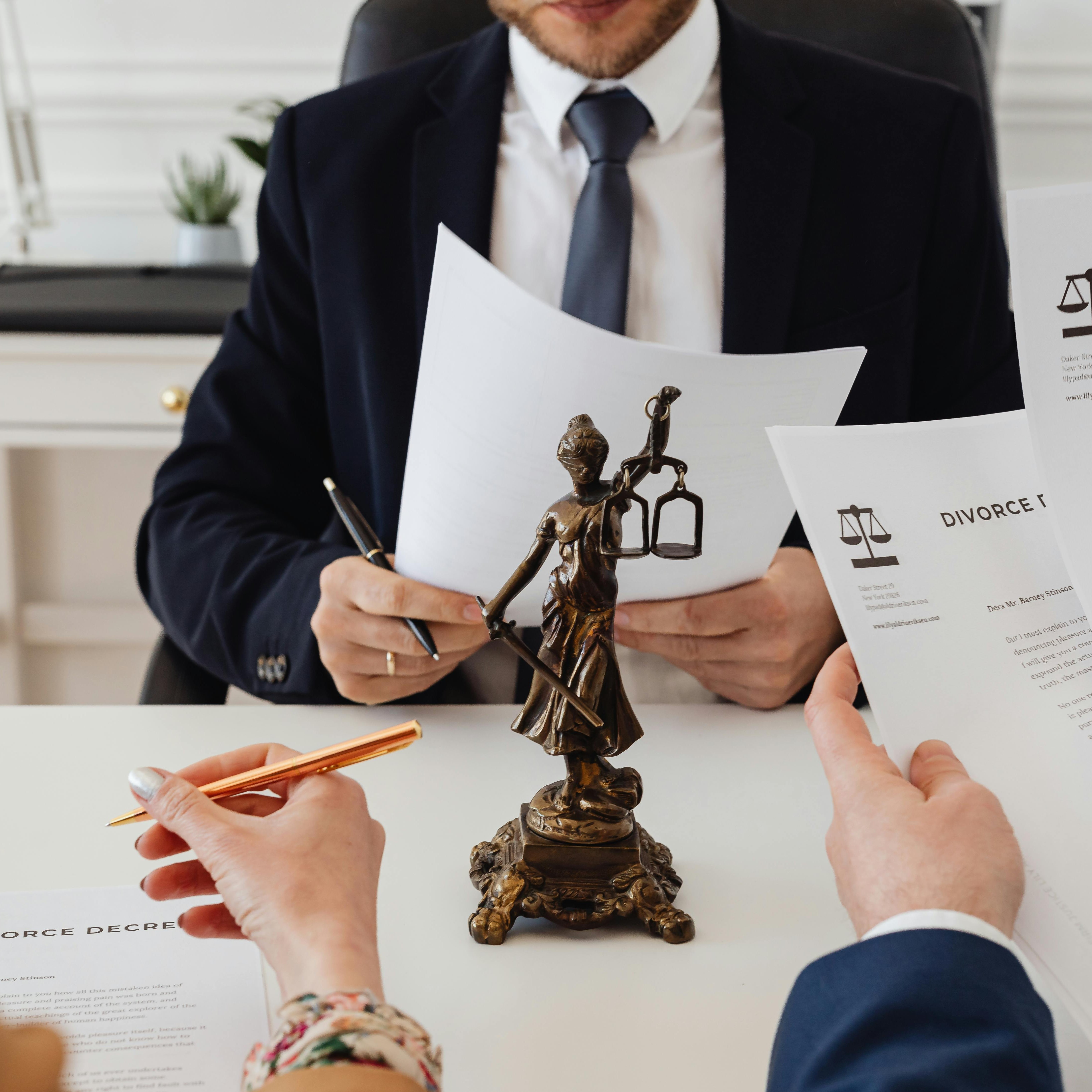 Professional law team in a modern Denver office