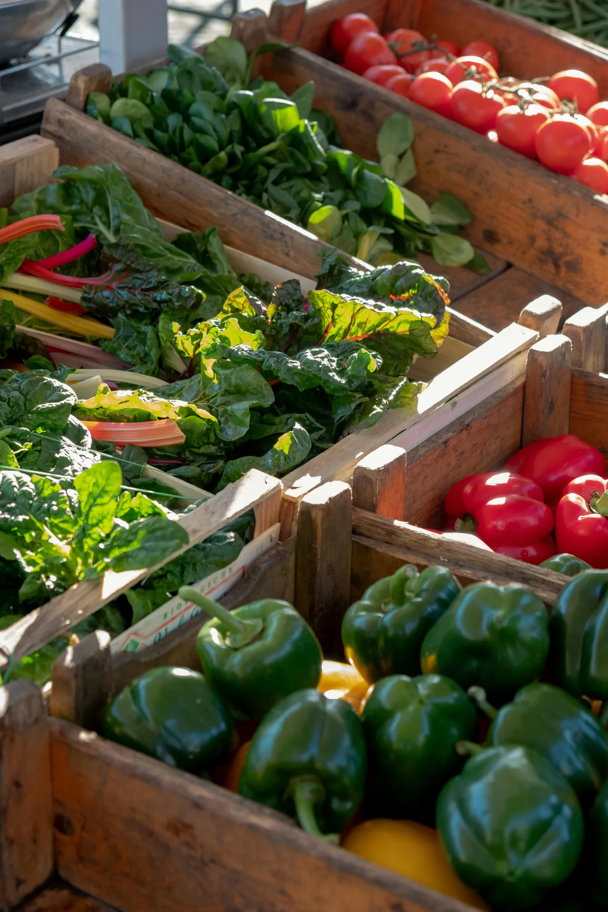 Green Roots Market interior showing fresh produce displays and local artisan goods