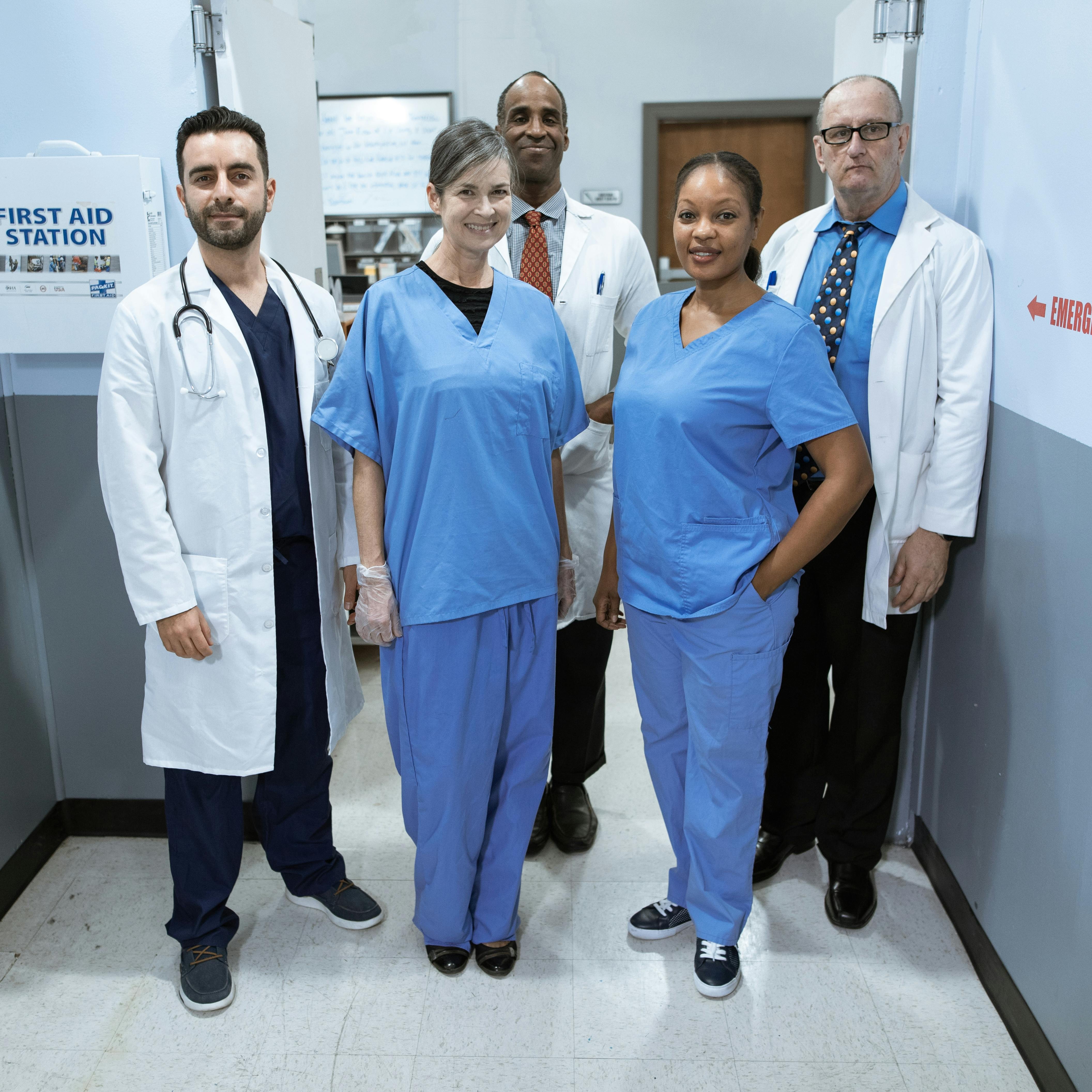 Pharmacy team collaborating at the counter