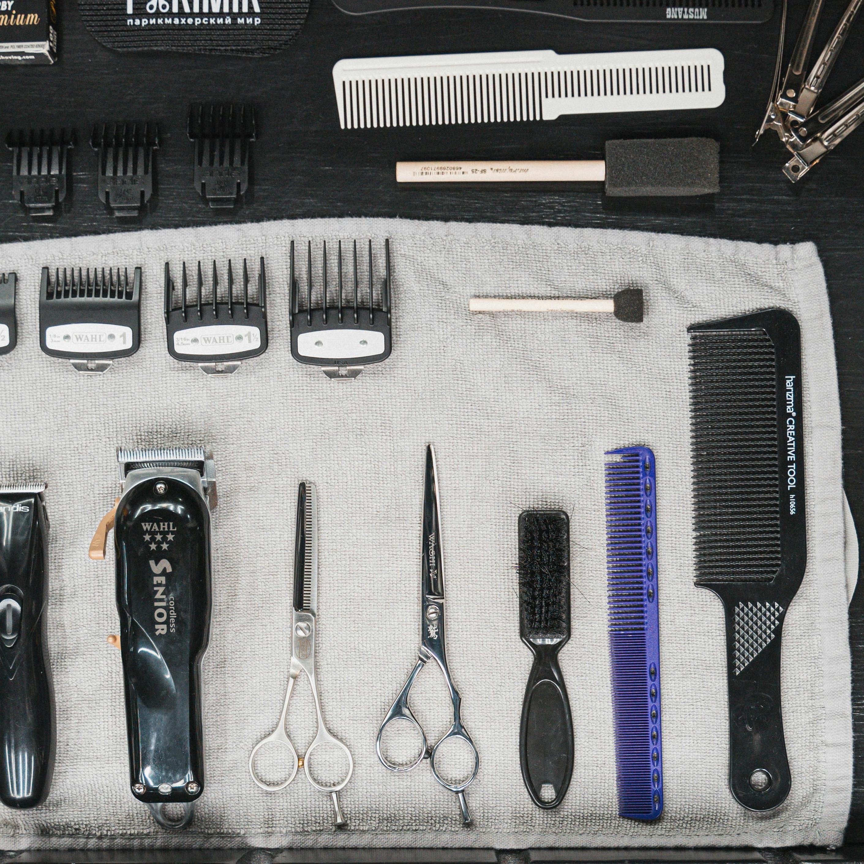 Stylist giving a precision haircut