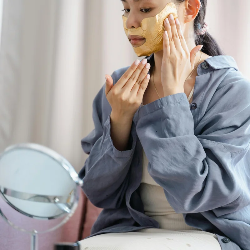 Zen garden courtyard with natural stone and running water