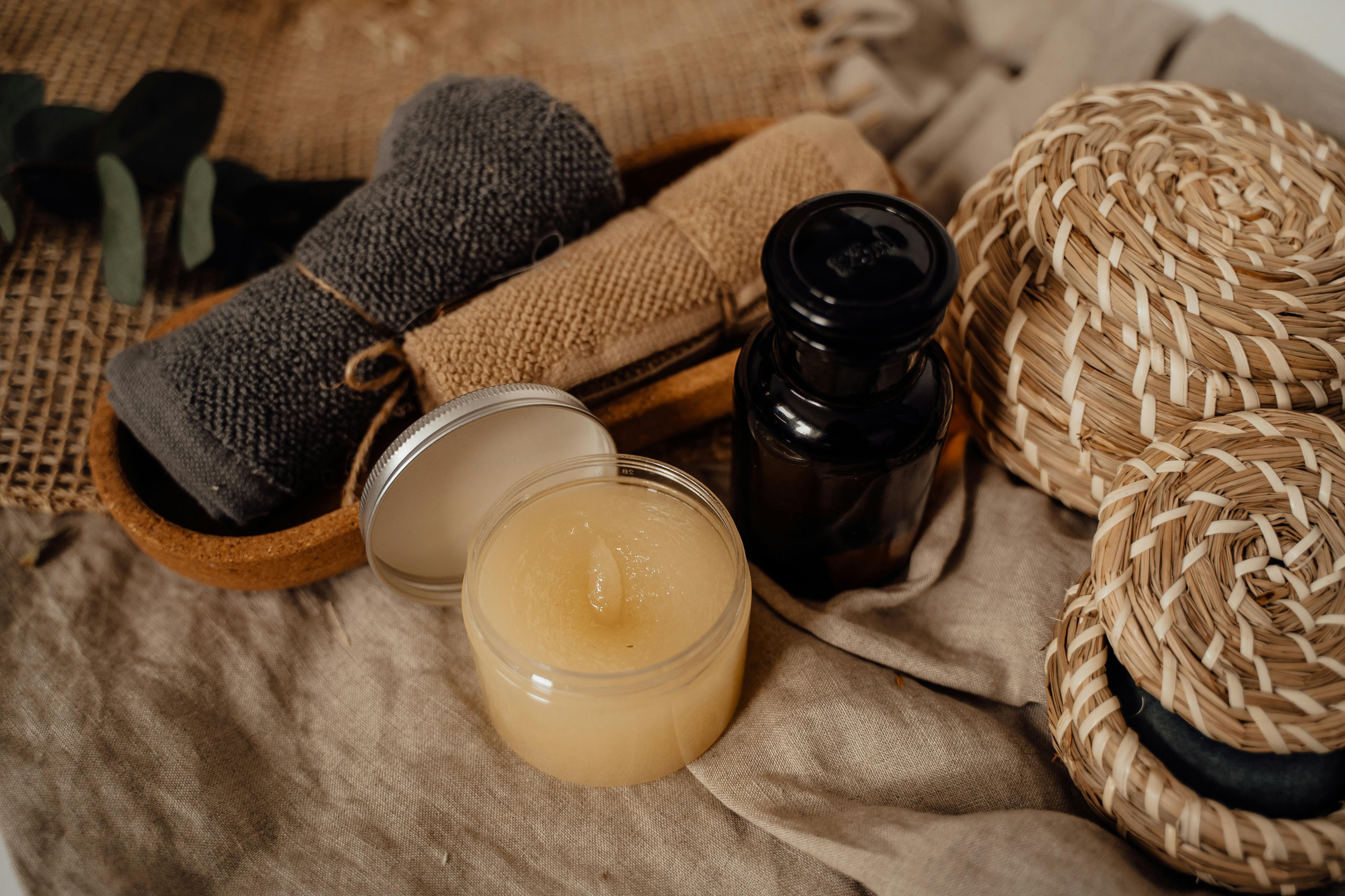 Spa treatment room with warm earth tones