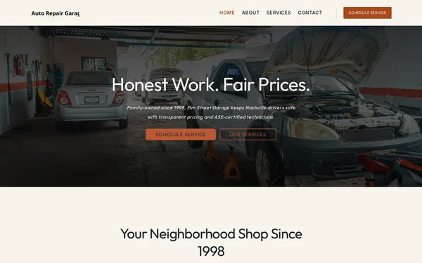 Auto Repair Garage template preview