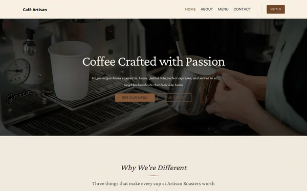 Café Artisan template preview