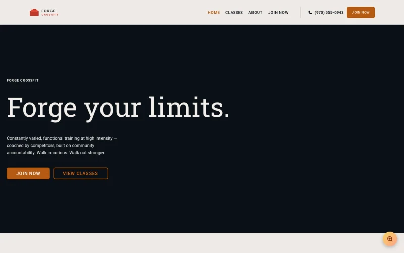CrossFit Forge template preview