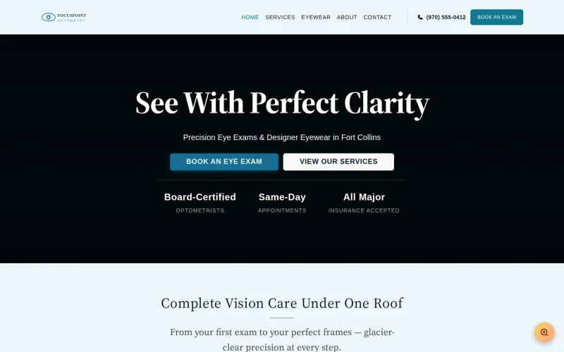 Optometry Clarity template preview