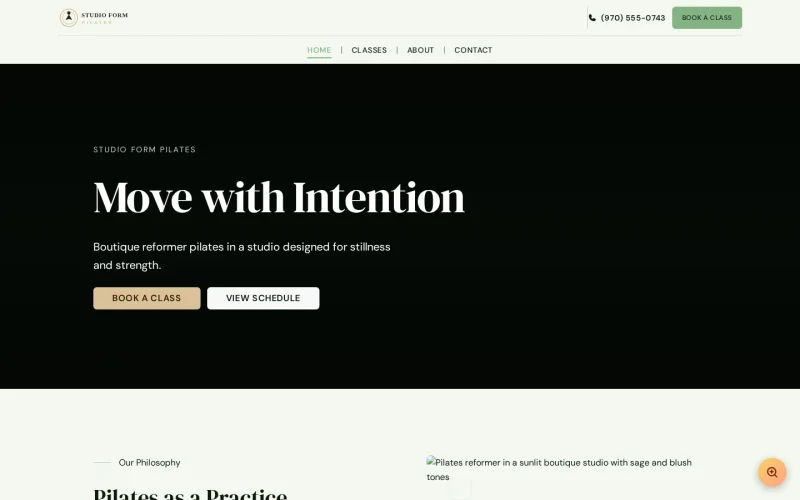 Pilates Studio Luxe template preview