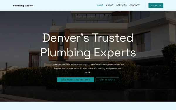 Plumbing Modern template preview