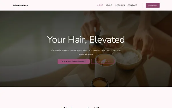 Salon Modern template preview