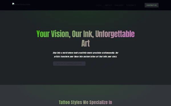 Tattoo Studio Neon template preview
