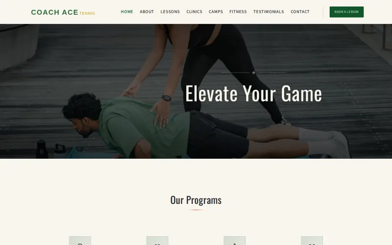 Tennis Coach Ace template preview