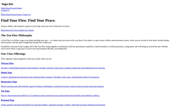 Yoga Zen template preview